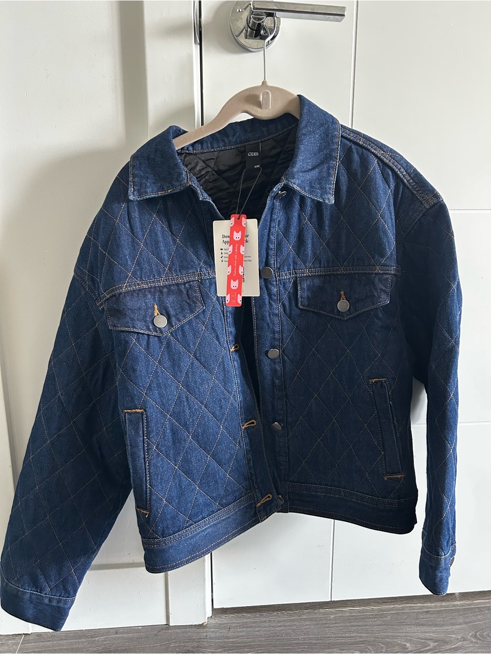 Oversized Quilted Denim Jean Jacket